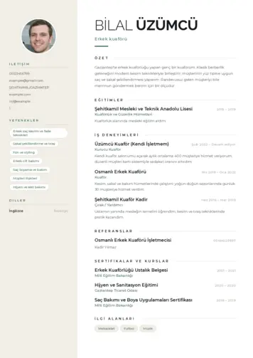 Kuaför Cv Örnekleri cv indir
